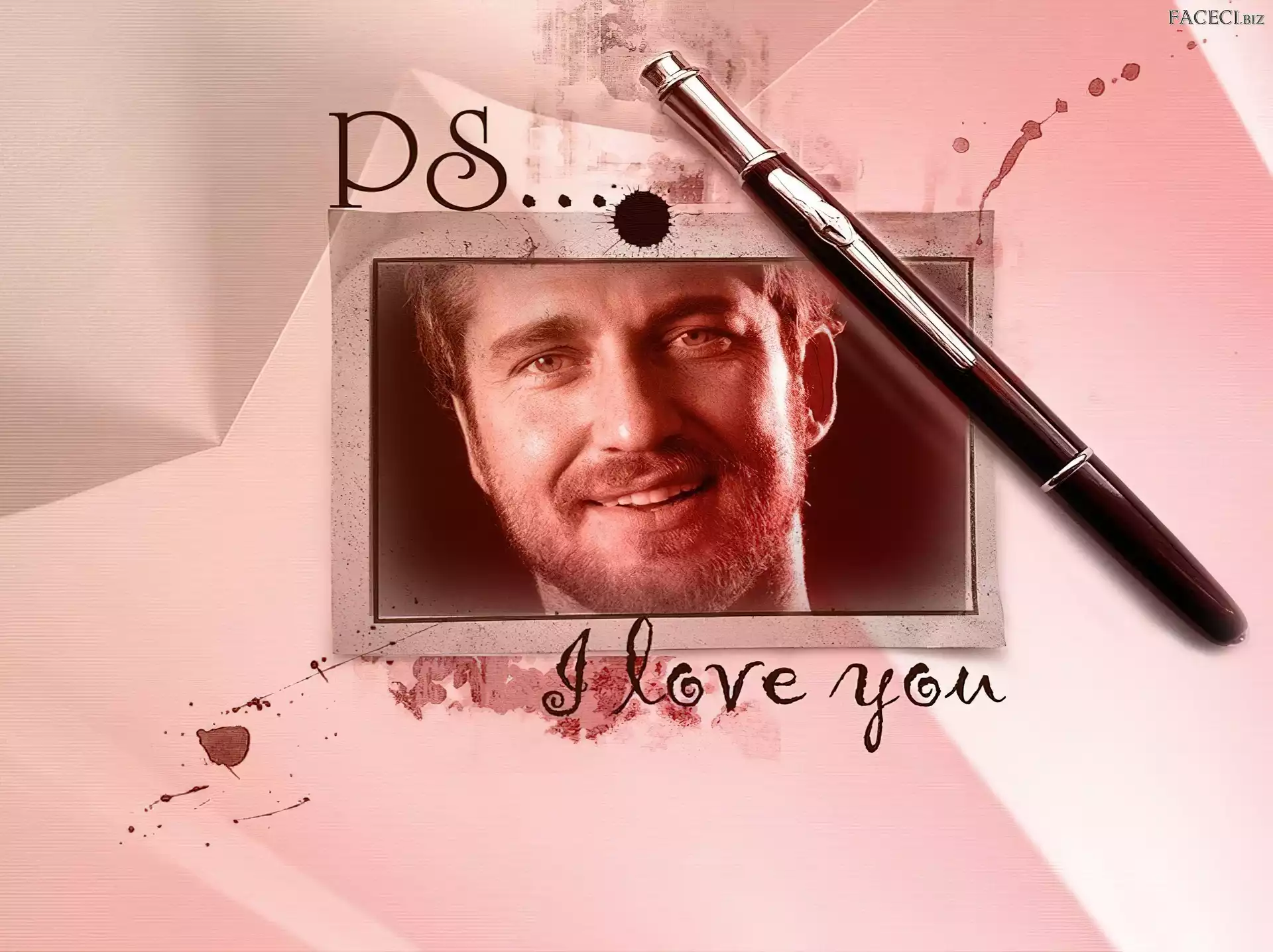 zdjęcie, Gerard Butler, długopis